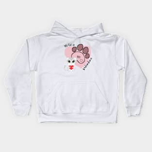 kitten Cat - MY Cat is My Valentine Kids Hoodie